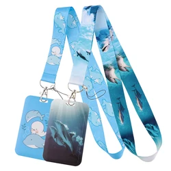 D1363 Cartoon Dolphin Lanyard for Key Neck Strap Lanyard Card ID Badge Holder Key Chain Key Holder Keyring Accessories Gift