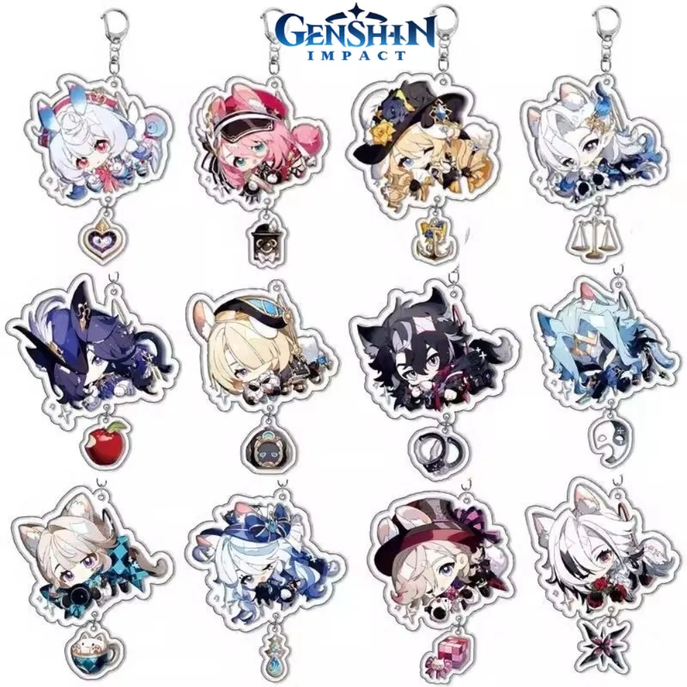 

Genshin Impact Game Merch брелки для путешественников Klee Skirmisher Zhongli Xiaof Carlos Лускунчик мультяшный кулон подарок для фаната