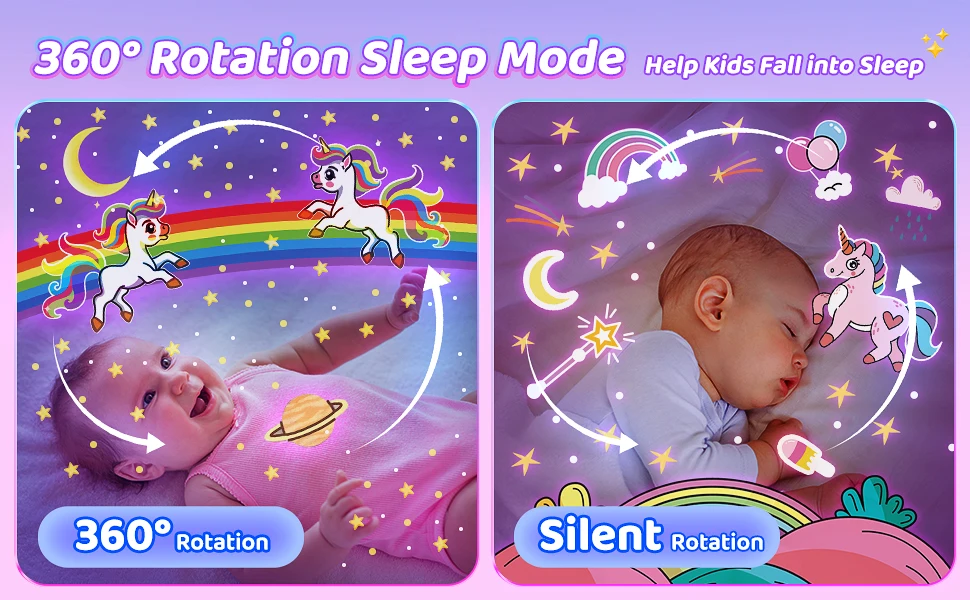 Galaxy Solar System Projector Nightlights 360° Rotating 12 Films Kids Star Night Light Projector for Bedroom Home Decoration Lam