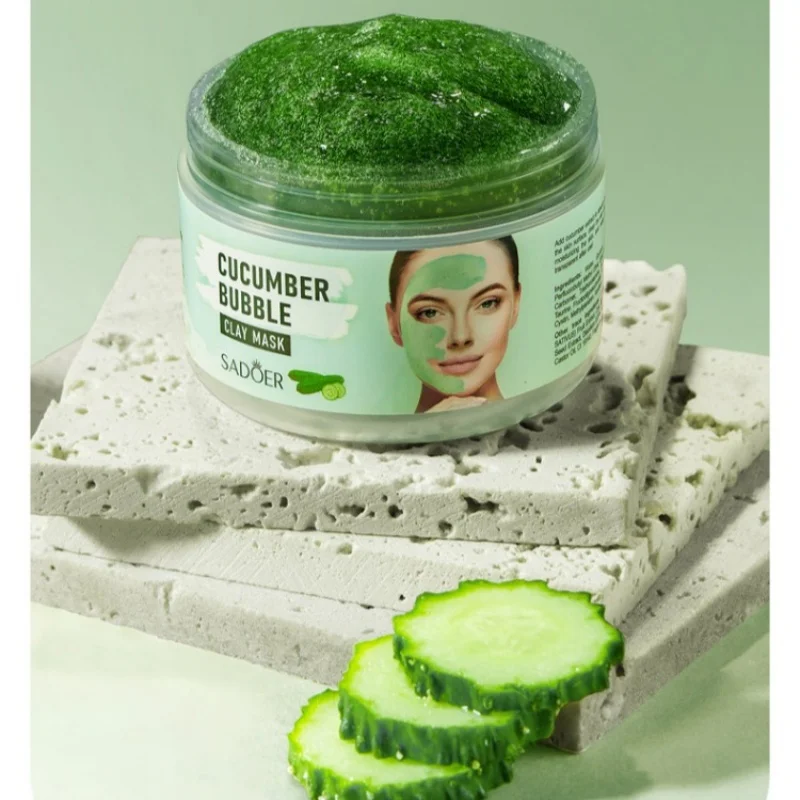 Cucumber Bubble Mask, Extracting Cucumber's Skin-Beneficial Ingredients, Has a Fine Texture, Gently Cleanses Your Skin, Moisturizes It, Makes Skin Smooth and Delicate, Suitable for All Skin Types