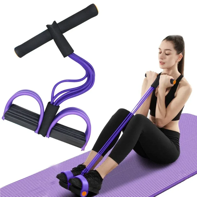 Cuerda de tensión multifunción, banda de resistencia elástica para Pedal de Yoga de 6 tubos, equipo de Fitness de cuerda de tensión de látex Natural