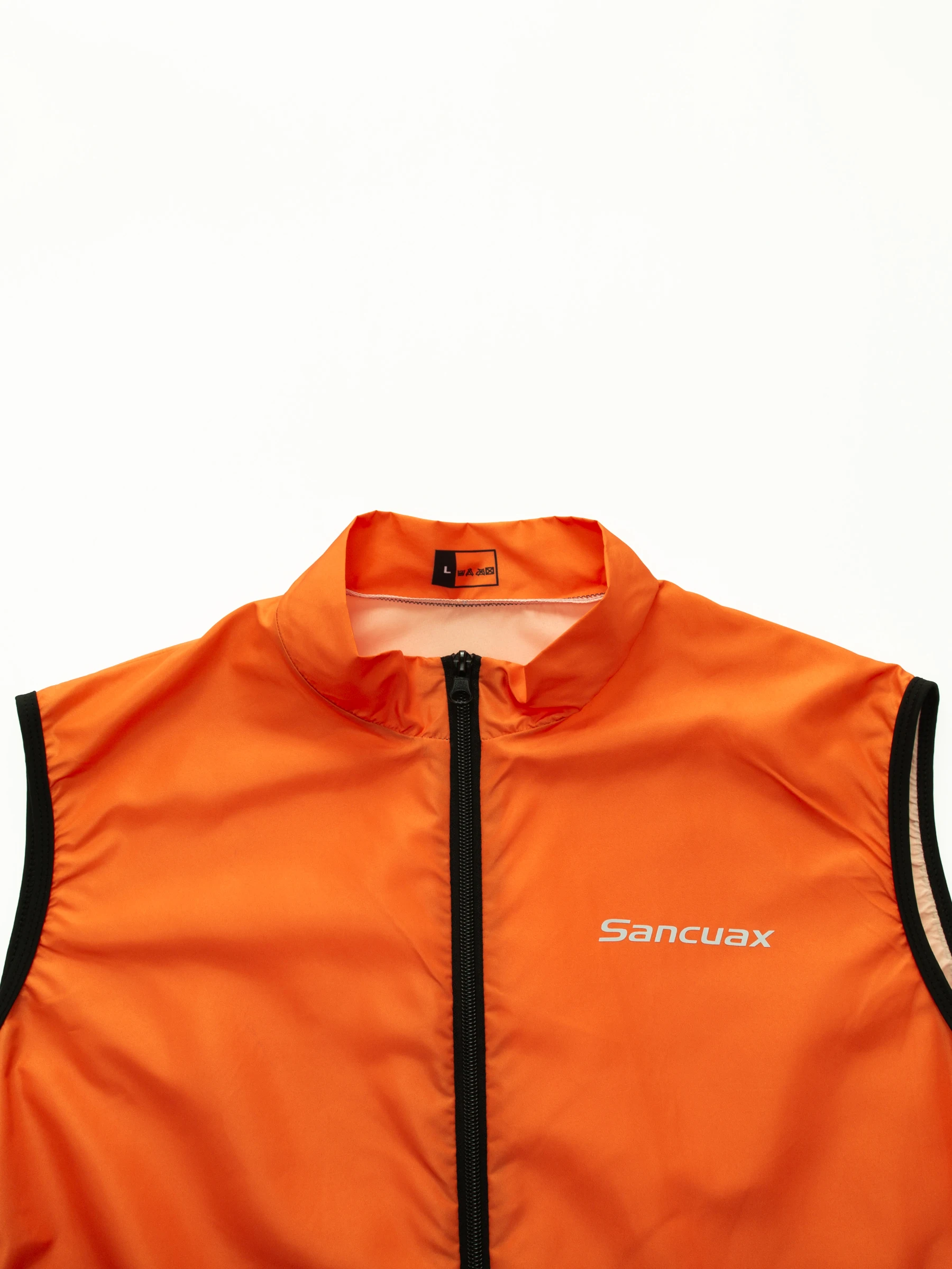 SANCUAX Fahrradweste für Herren, winddichte Fahrradweste, Zwei-Wege-Vollreißverschlüsse, Fahrrad-Windjacke, Rückseite mit 3 Taschen, ärmellose Weste – Detail 6