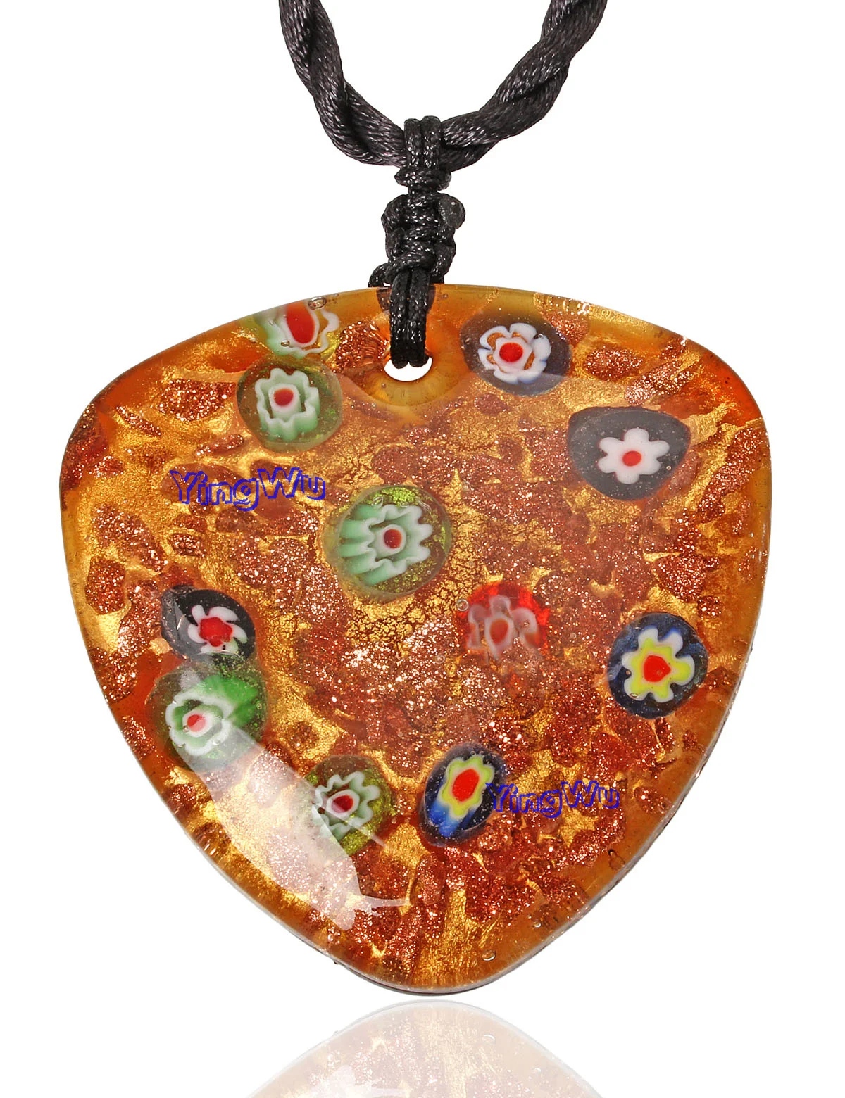 Wholesale 6pcs Murano Lampwork Glass Heart Flower Pendant Beauty Necklaces For Women\'s Gift