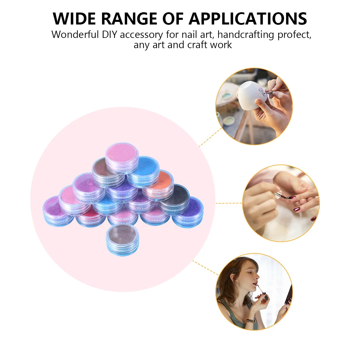 16Pcs Pearl Pigment Glitter Powder DIY Makeup Eyeshadow Lip Gloss Nail Polish Nail Art Face Pigment Eyeshadow Powder