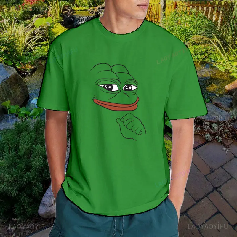 Classic Pepe Frog Animal Man TShirt Summer Black Humor Printed T Shirt Original Streetwear High Quality Cotton Woman Tshirt