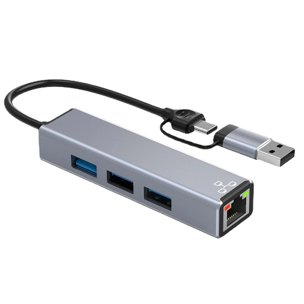 

USB Wired Network Card 100Mbps RJ45 Network Card TYPE-C 3.0 Separator USB Ethernet Adapter USB3.0 HUB Extended Dock