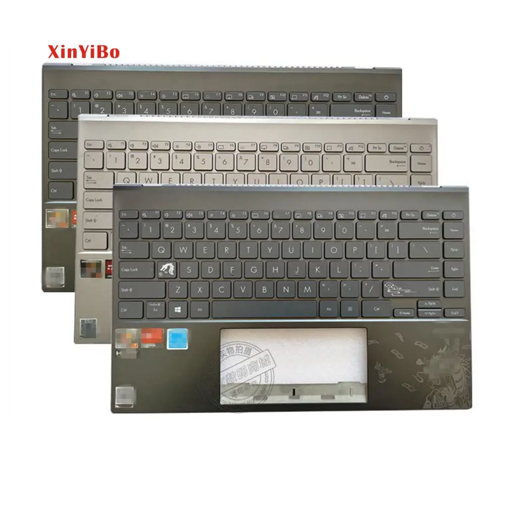 Caixa Superior com Teclado Retroiluminado Tampa Inferior para Asus Zenbook Ux425 Ux425j Ux425e U4700e Ux425i Um425i U4700j Novo
