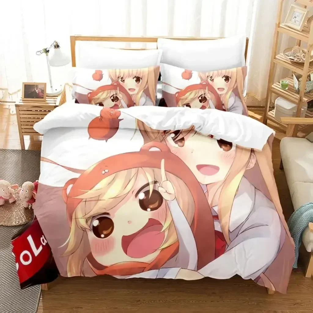 

3D Print Anime The Himouto! Umaru-chan Bedding Set Printed With Pillowcase Bed Duvet Cover Soft Queen King Size Bedclothes Home
