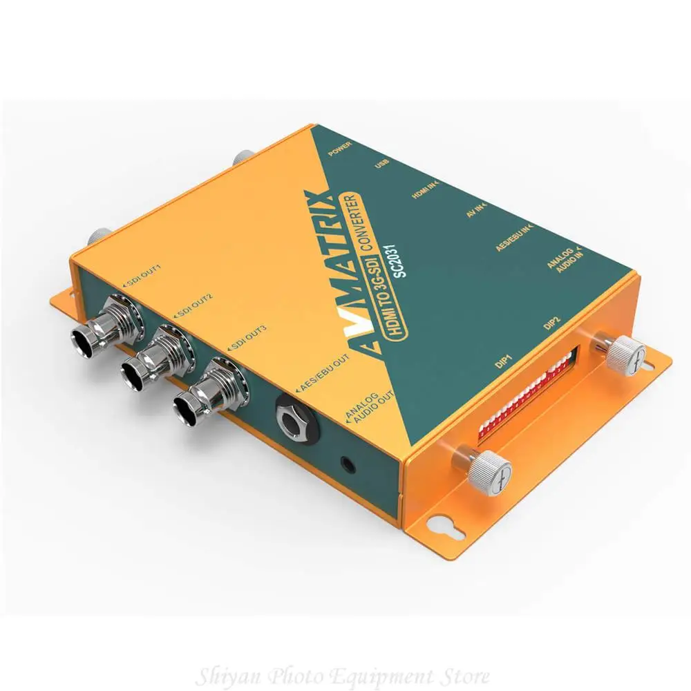 AVMATRIX-SC2031 hdmi/avから3g-sdiへのスケーリングコンバーター、トリプルパラレルsdi出力、オーディオ埋め込み