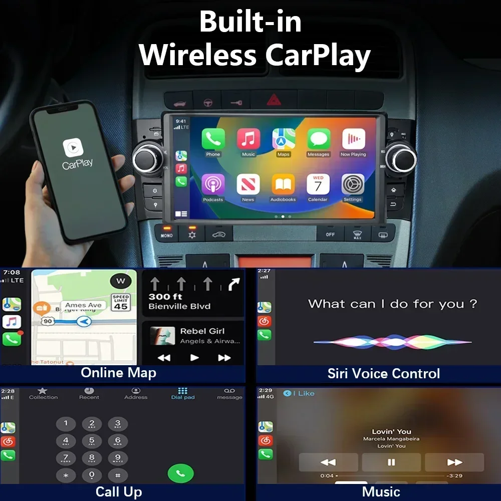 CHSTEK Car Radio Wireless Carplay For Fiat Grande Punto Linea 2007 2008-2011 2012 WIFI Navigation GPS 4G Bluetooth Multimedia