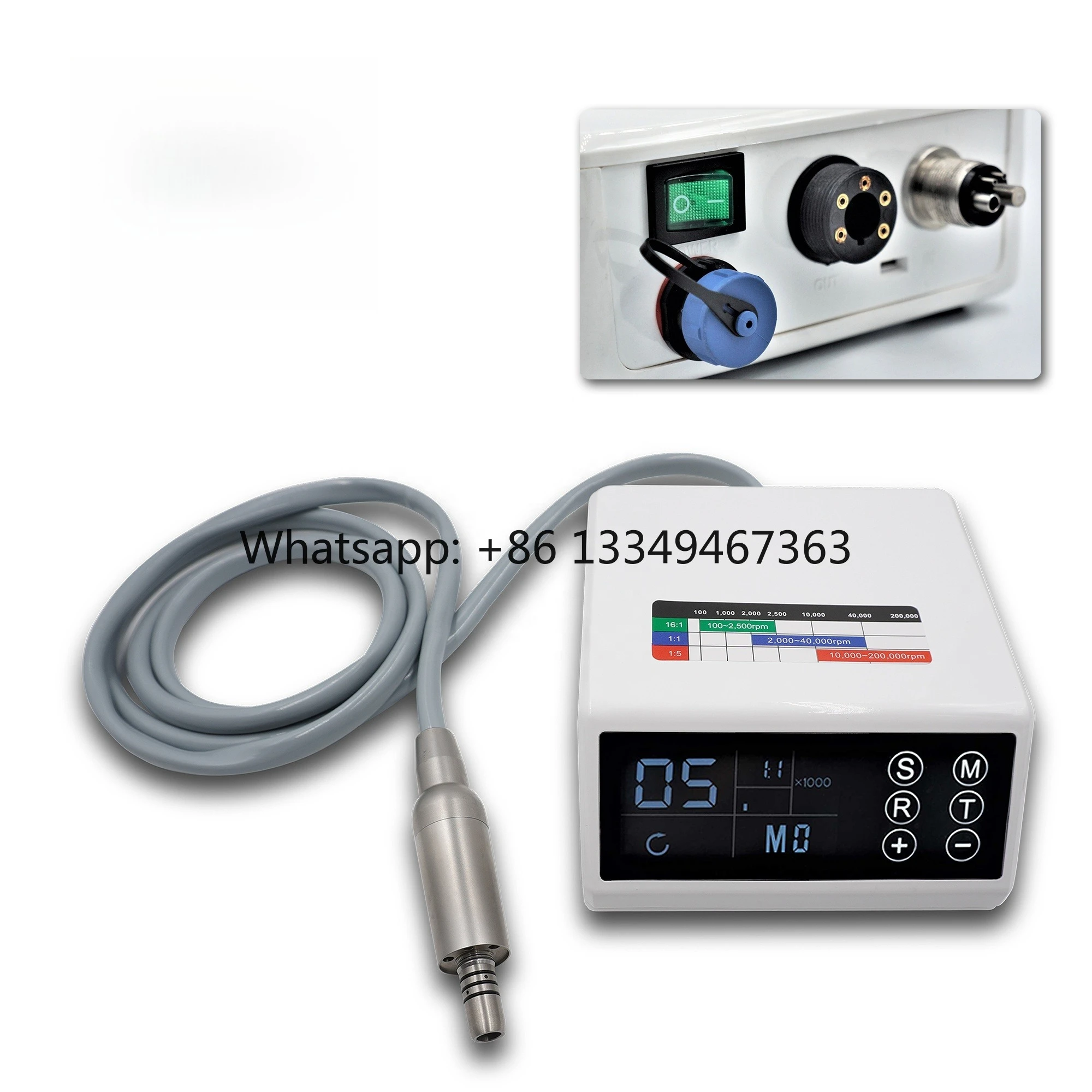 Dental Brushless Electric Micro Motor 4 Holes With LED E-type Connector Micromotor Built-in Electrical Motor