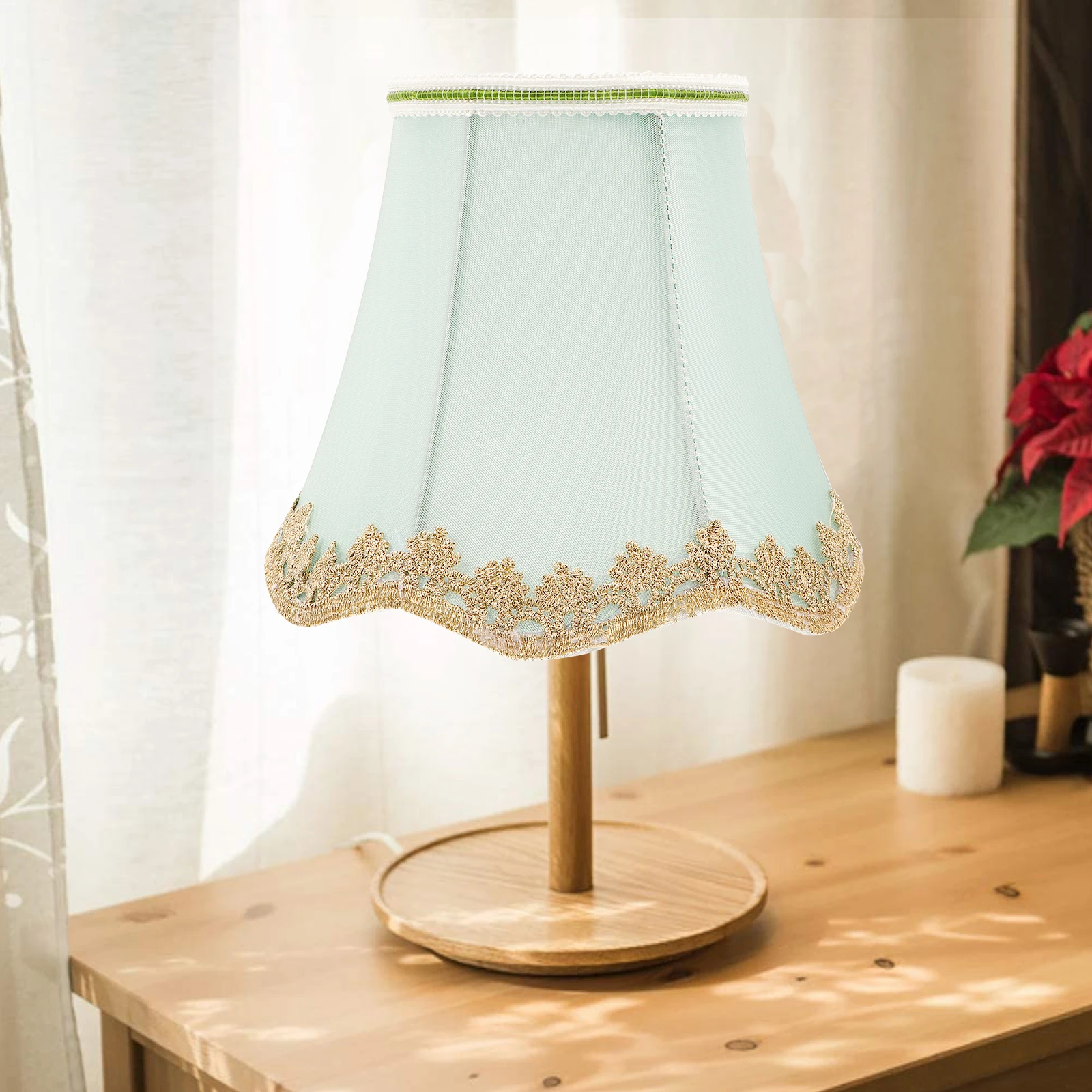 

Cloth Lampshade Light Shade for Bedroom Living Room Table Lamps Fabric Replacement Chandelier Shades Green Color