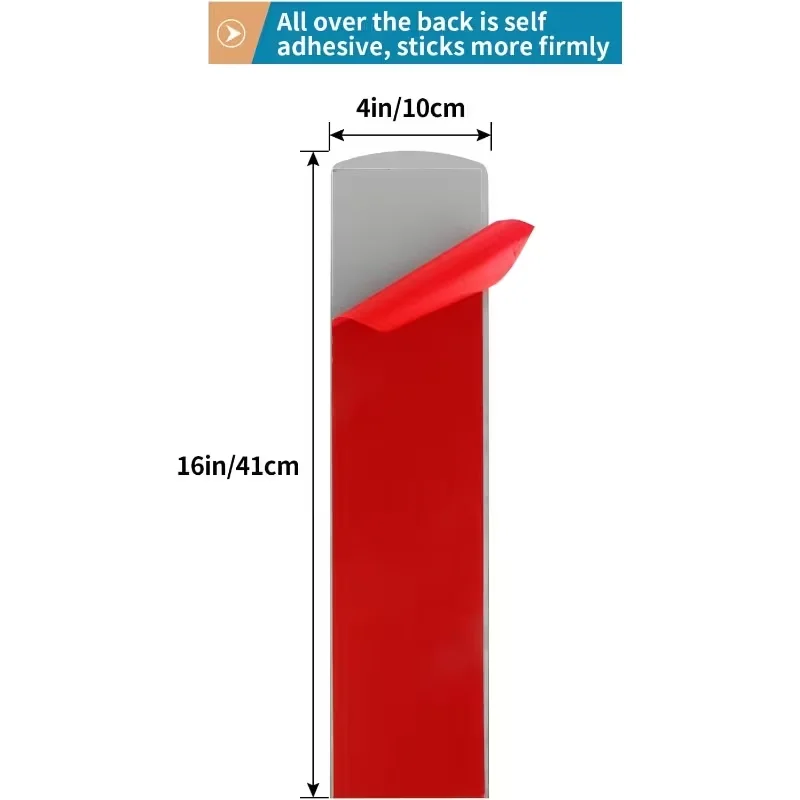 1PC 41cm/16.14inch Stainless Steel Door Scratch Protection Plate Self Adhesive Kickplate for Interior and Exterior Doors, Brushe