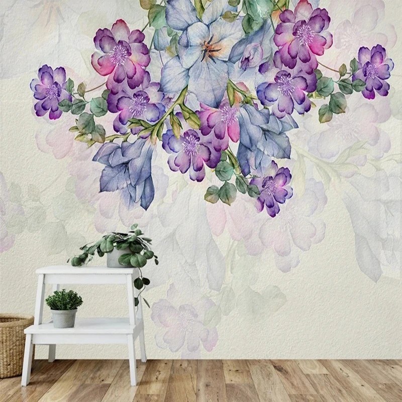 

MU8423 Wall Murals Modern Pink Flowers Wallpaper Living Room Wedding House Backdrop Wall Cloth Waterproof 3D Papel De Parede
