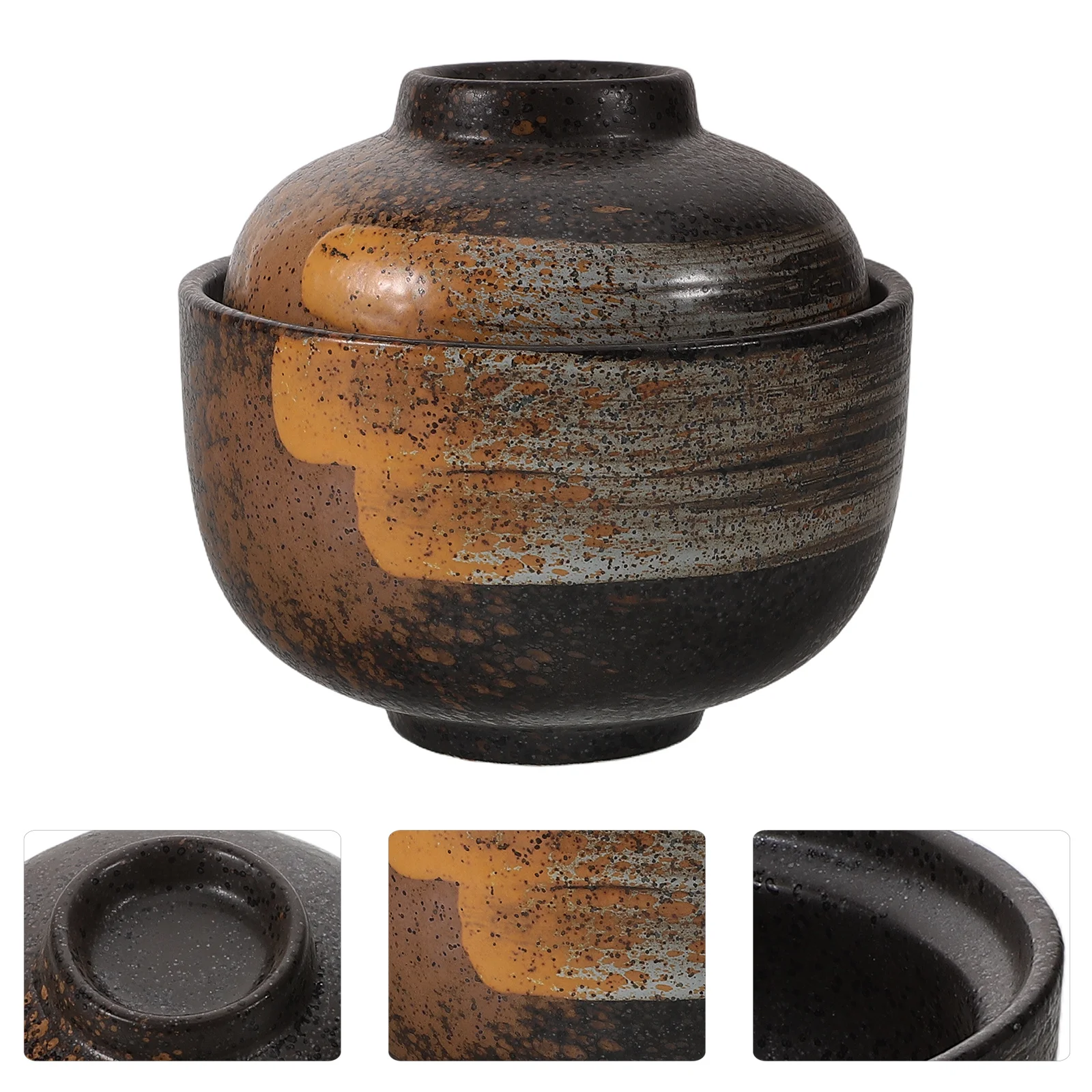 

Japanese Ceramic Bowl Lid Versatile Use for Soups Desserts Heat Retention Microwave Safe Elegant Design Construction