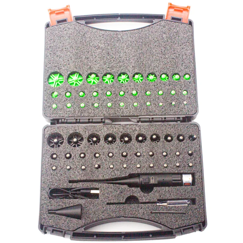 Red Laser Boresighter Kit 64 Adapters for .177 .22 to .50 .78 Caliber Laser Collimator Universal Bore Sighter - view 6
