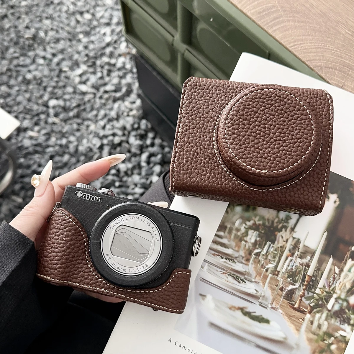 G7X3 G7X2 PU Leather Camera Bag Case Cover for Canon Powershot G7 X G7X Mark III II 2 3 G7XIII G7X3 Camera Casing