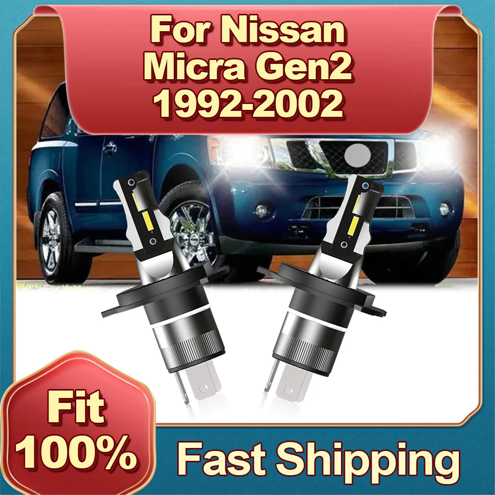 180W LED CANBUS Lights Mini Lamp Wireless Car Headlight H4 Bulbs For NISSAN MICRA GEN2 1992 93 94 95 1996 98 1999 2000 2001 2002