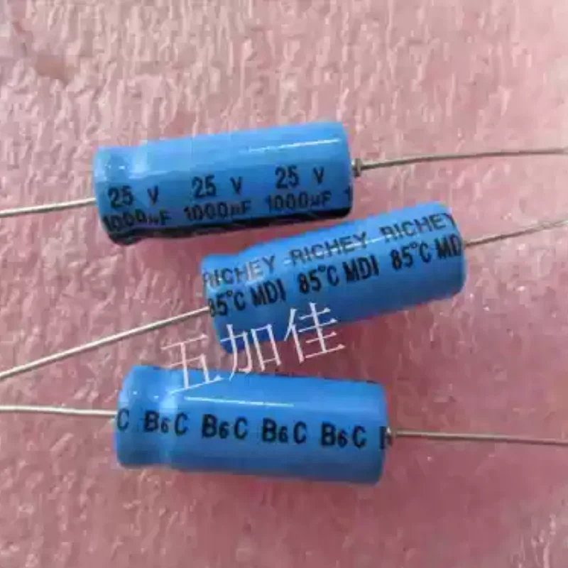 10-100pcs Taiwan imported 25V1000UF axial electrolytic capacitors