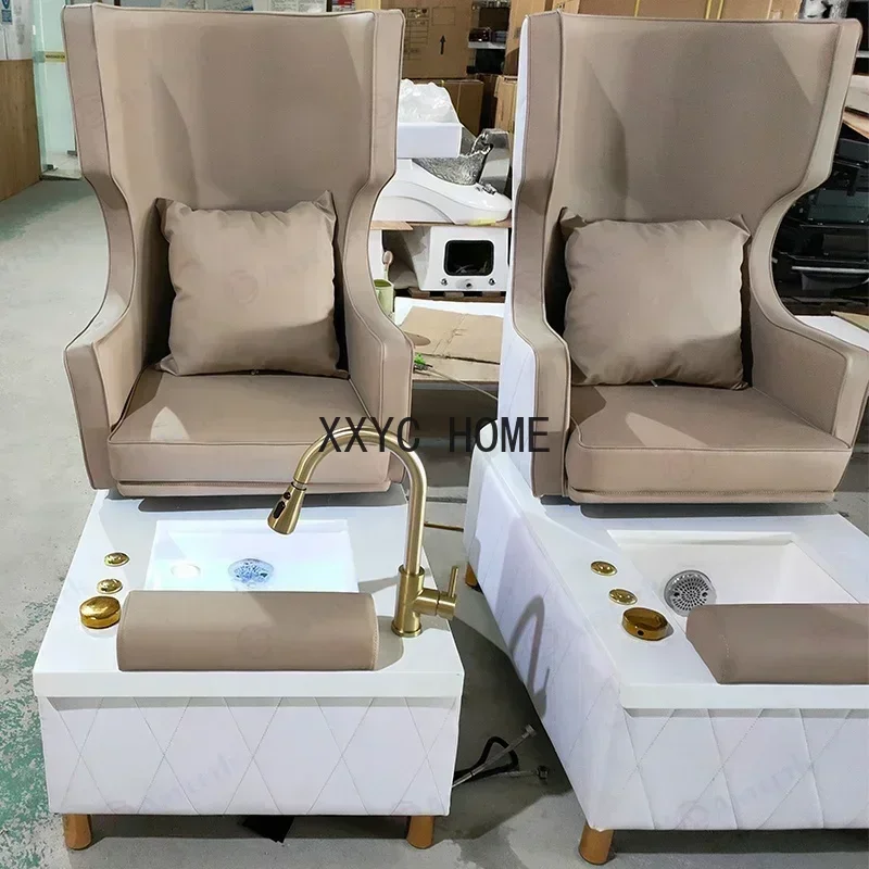 Luxury Nail Pedicure Spa Furniture Pink Color Pedicure Stations Massage Pedicure Chair