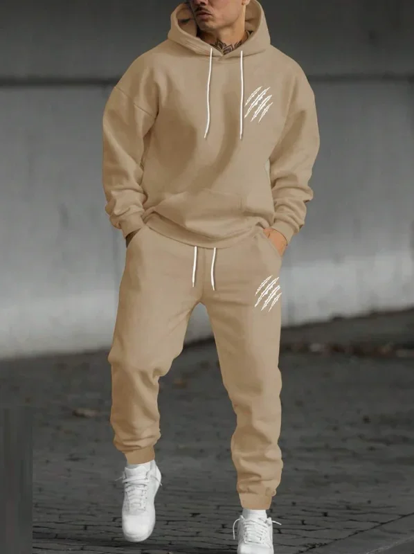 

Men's and women's printed hooded sweatshirts and pants running animal leg printed sportswear autumn and winter casual fashion