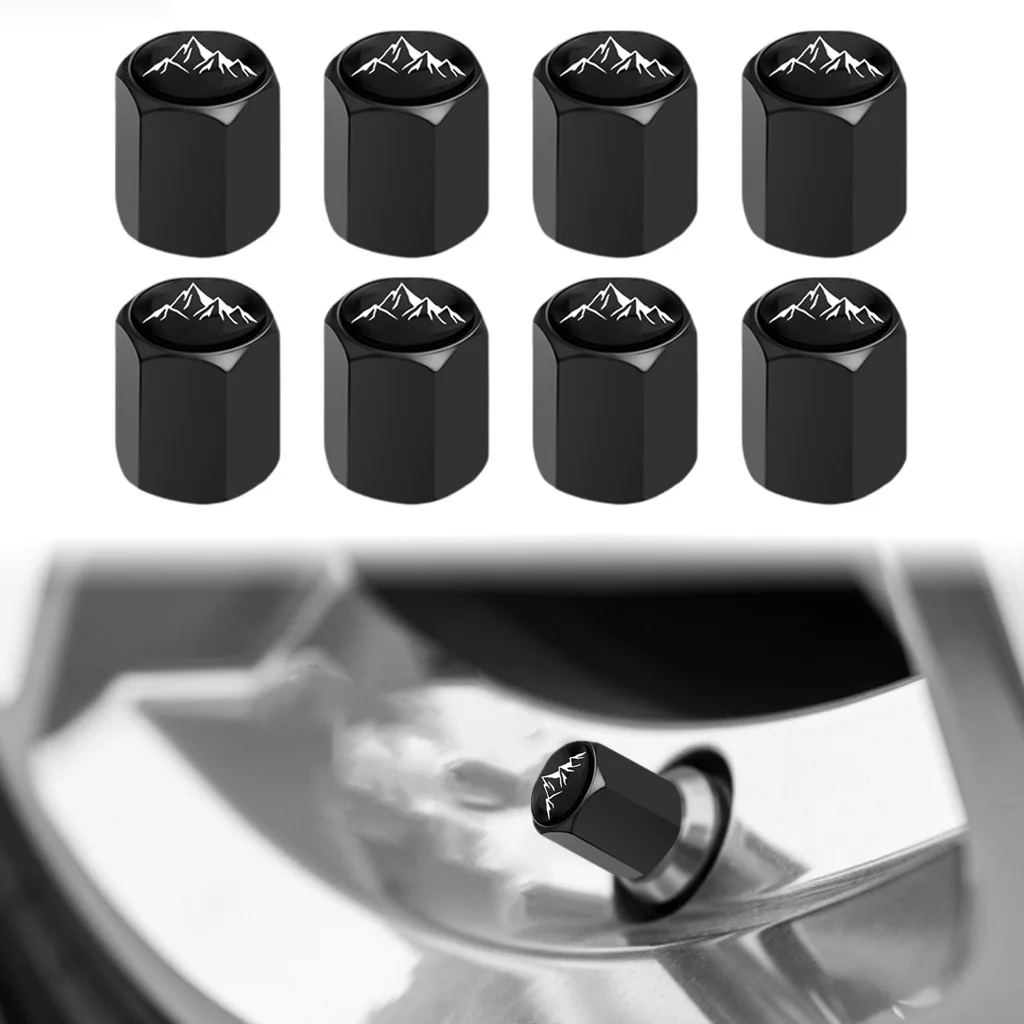 

8pcs Car Tire Valve Stem Caps Mountain Range Design for Car Truck SUV Perfect Gift for Mountaineering Enthusiast Car Accessories