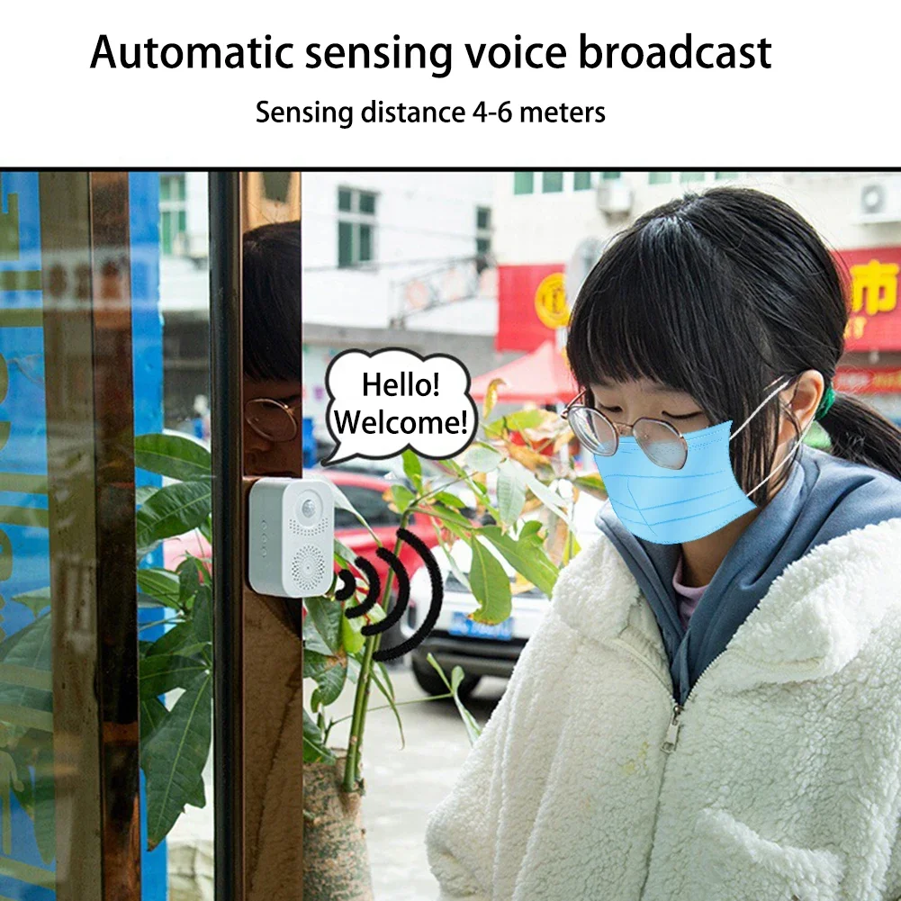 Infrared Induction Voice Reminder Sound Speaker Anti-theft MP3 Audio Player Entrance Welcome Greeting Voice Prompter Record