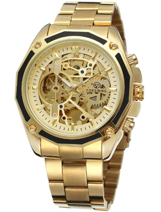 2024 New Men's Waterproof Mechanical Watch Men's Fashion Leisure Steel Strip Hollow Automatic Mechanical Watch