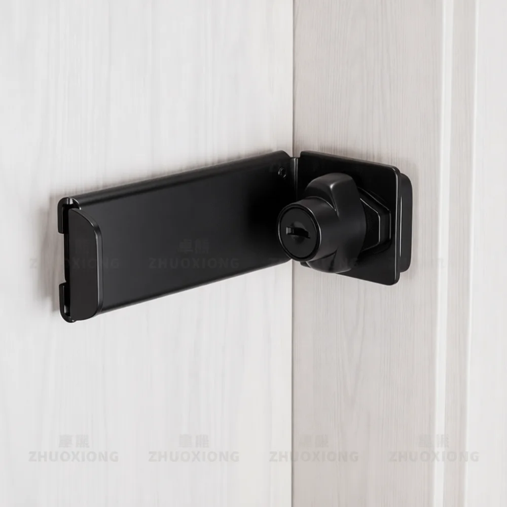 Right Angle Sliding Gate Latch Lock Punch Free Privacy Protection For Home Office Interior Sliding Doors Black