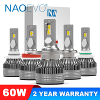 NAOEVO H7 H4 LED 60W 20000LM Car Headlight H1 H8 H9 H11 LED Bulb HB5 9007 H13 9005 HB3 9006 HB4 Auto Fog Lighting Car Accessorie