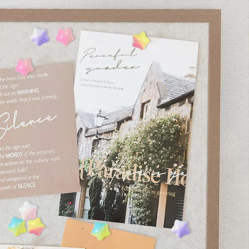 

10pcs/set INS Gradient Color Star Push Pins Decorative Thumb Tacks for Photo Wall Cork Boar Bulletin Board Art Craft Projects