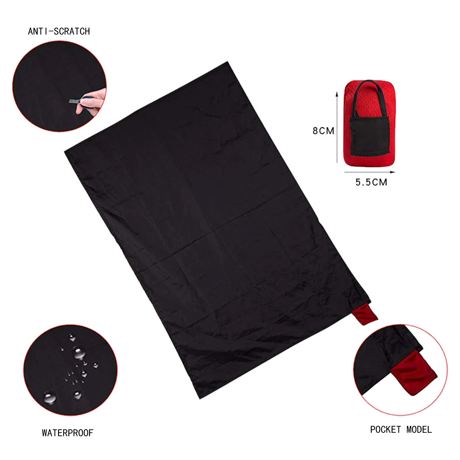 Lightweight Pocket Blanket Waterproof Foldable Camping Blanket with Hand Strap Beach Blanket for Outdoor Camping Hiking Travel