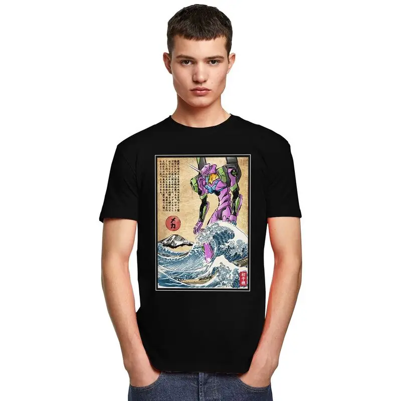 مخصص وسيم إيفا في اليابان تي شيرت الرجال قصيرة الأكمام القطن تي شيرت عادية إيفا-Evangelions تيز الموضة التي شيرت #5