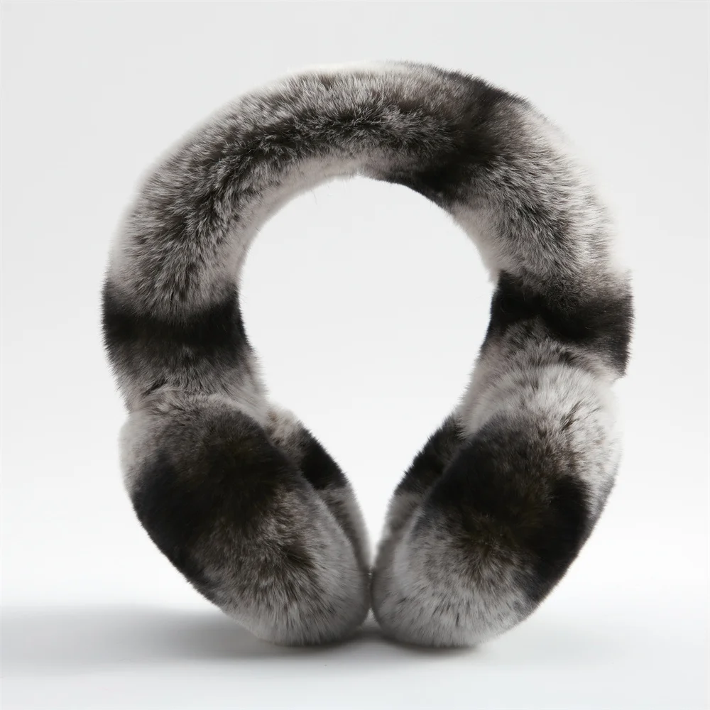 

2024 Fashion New Folding Rex Rabbit Fur Earmuff Minimal White Warmth Woman Accessories Valentine's Day Gift For Wife