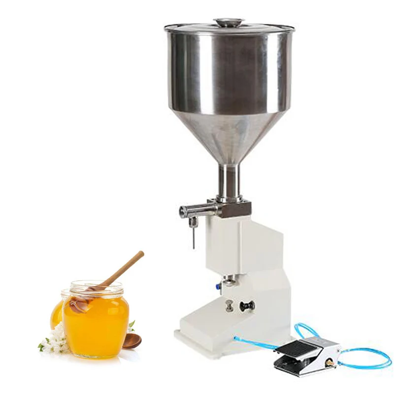 Manual Liquid Filling Machine 5-110ml Adjustable Cream Filling Machine Bottle Filler Machine with a Hopper