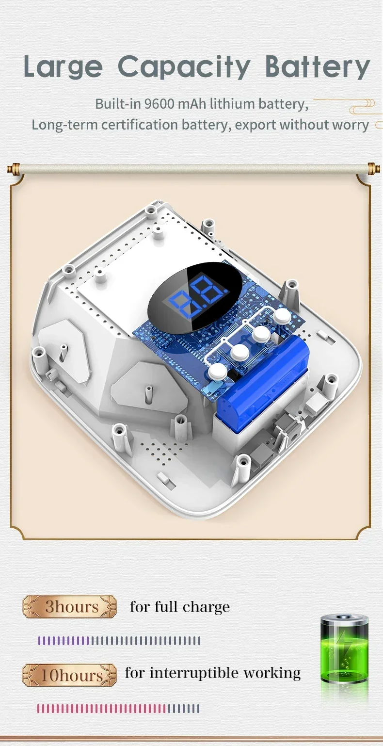 

Exquisite 54W Portable Built-in Battery Rechargeable UV Led Nail Lamp Quick Drying Nail Polish Curing Light