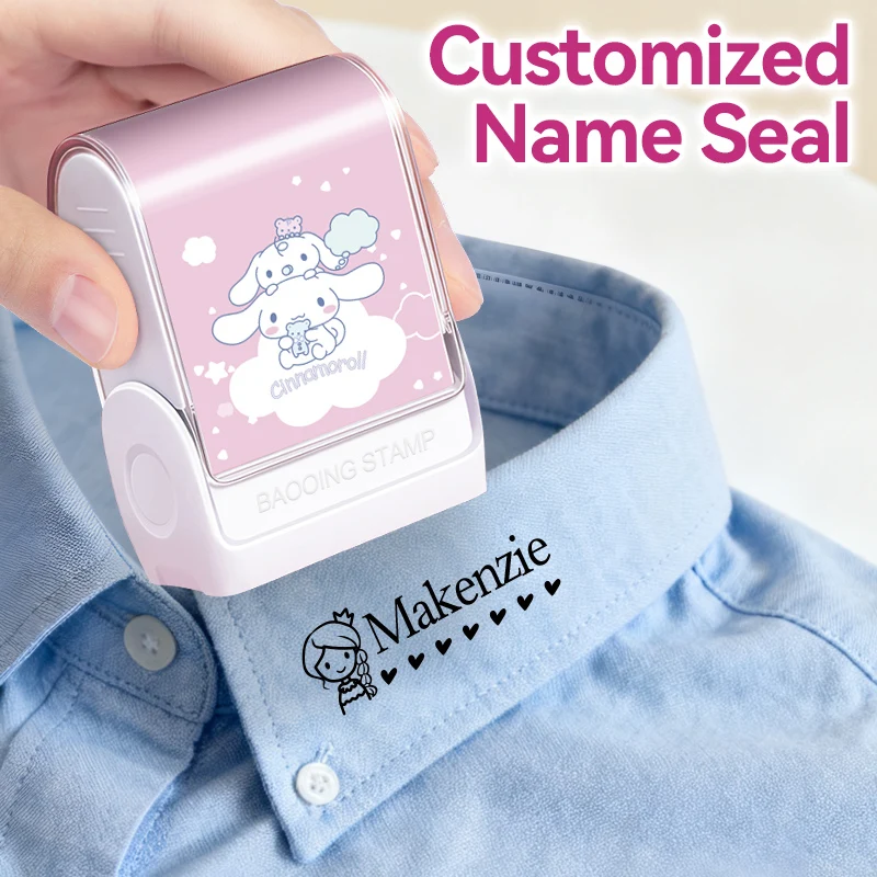 Personalisierter Namensstempel mit waschbarer Tinte – personalisierte Cinnamoroll-Designs, trendiges einzigartiges Geschenk für Weihnachten und Schulanfang