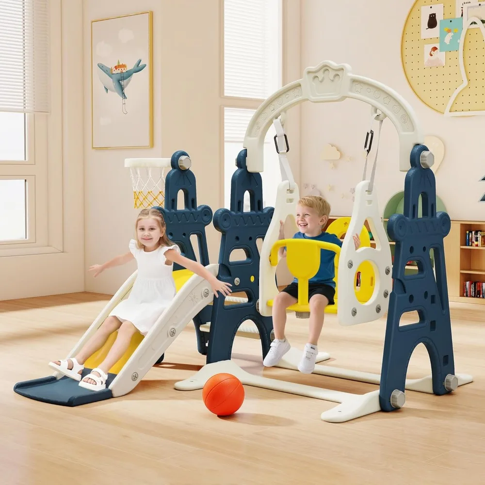 

Детская горка 3-в-1 для малышей 1-3 лет, горка и качели, игровая площадка для детей, отдельно стоящая уличная, настраиваемая под заказ