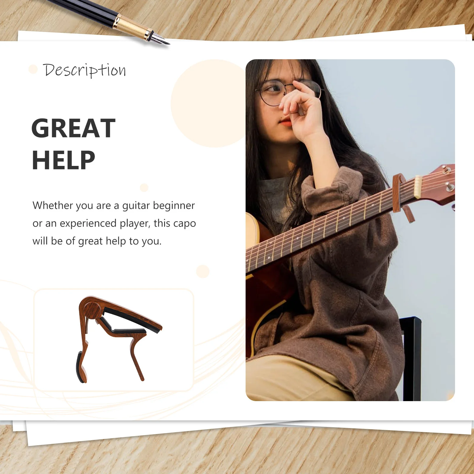 

Exquisite Guitar Capo Lightweight Portable Design Suitable for Music Teachers and Students Tone Modified Clip Simple Capo