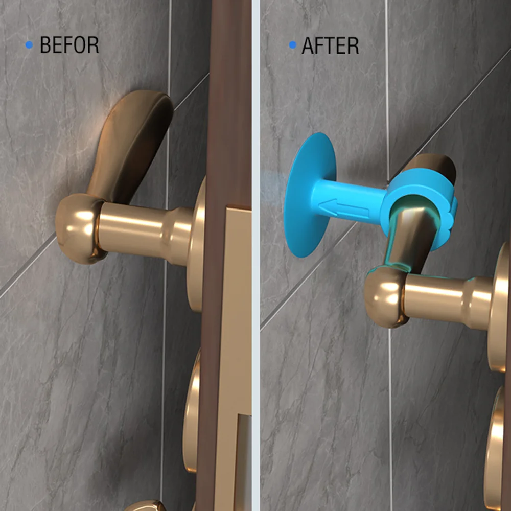 シリコン製衝突防止ドアストッパー 吸盤式ドアハンドルカバー 静音保護パッド 壁保護 ドアノブバンパー