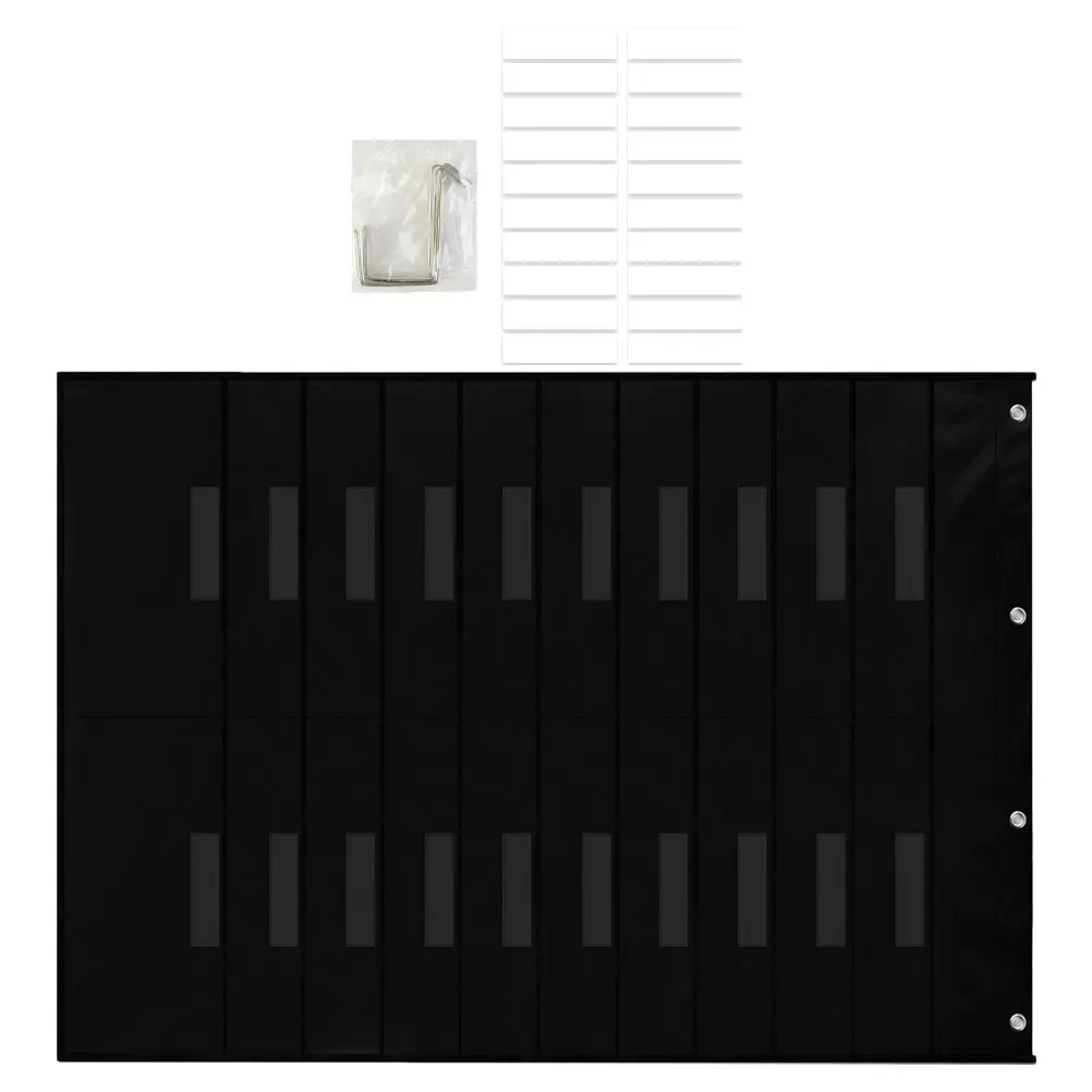 

Wall Mounted File Organizer Pocket Chart For Classroom Office Storage Black Large Capacity Easy Clean Over Door Hanging