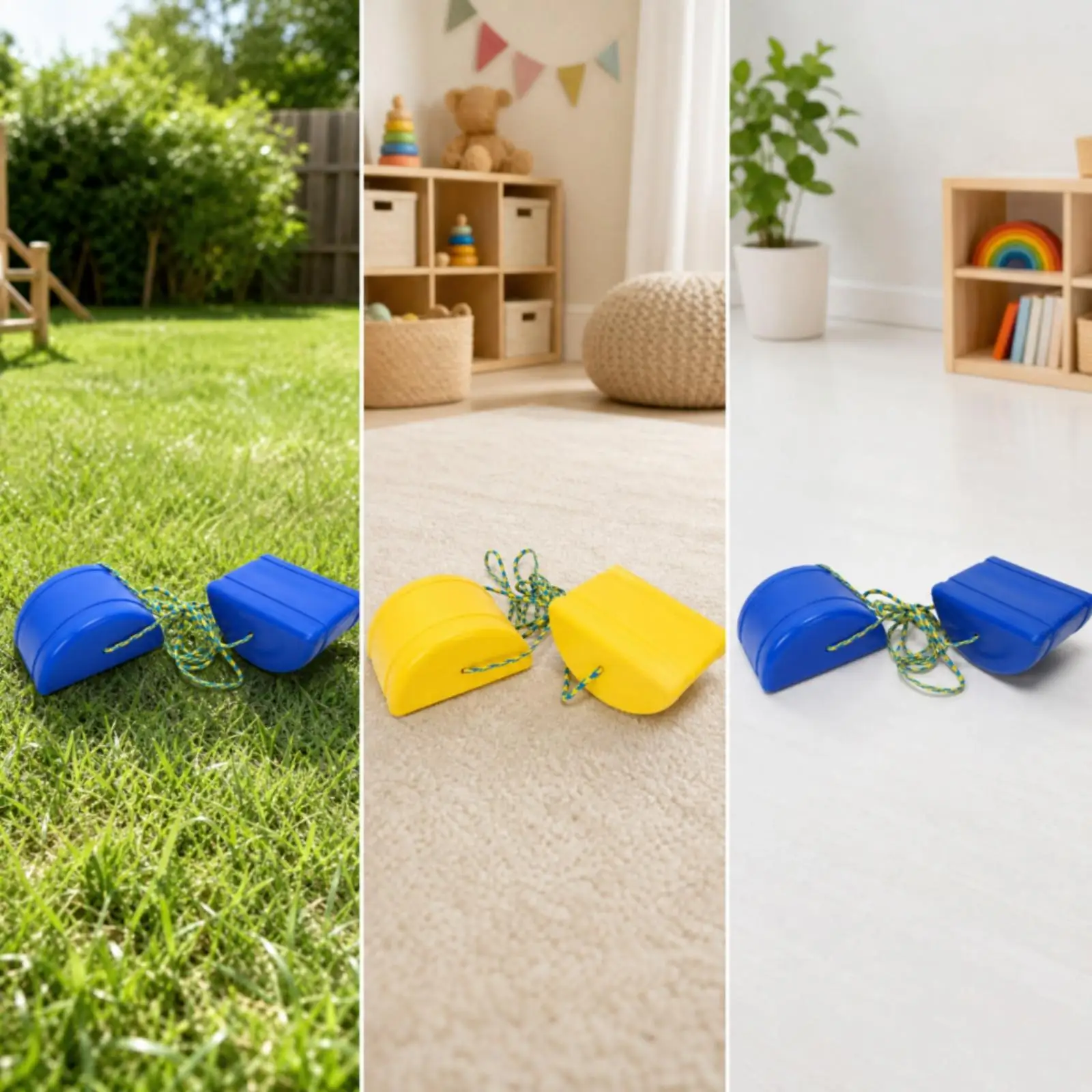 Kids Stepping Balance Stone Toy with Rope for Children Sensory Movement Training Indoor Outdoor Play Fun