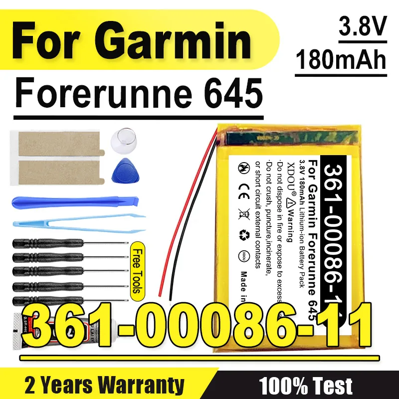 361-00086-12 Replacement Battery 361-00086-11 For Garmin Forerunner GPS Sports Watch Fenix 6S 6SPro Battery 180mAh + Free Tools