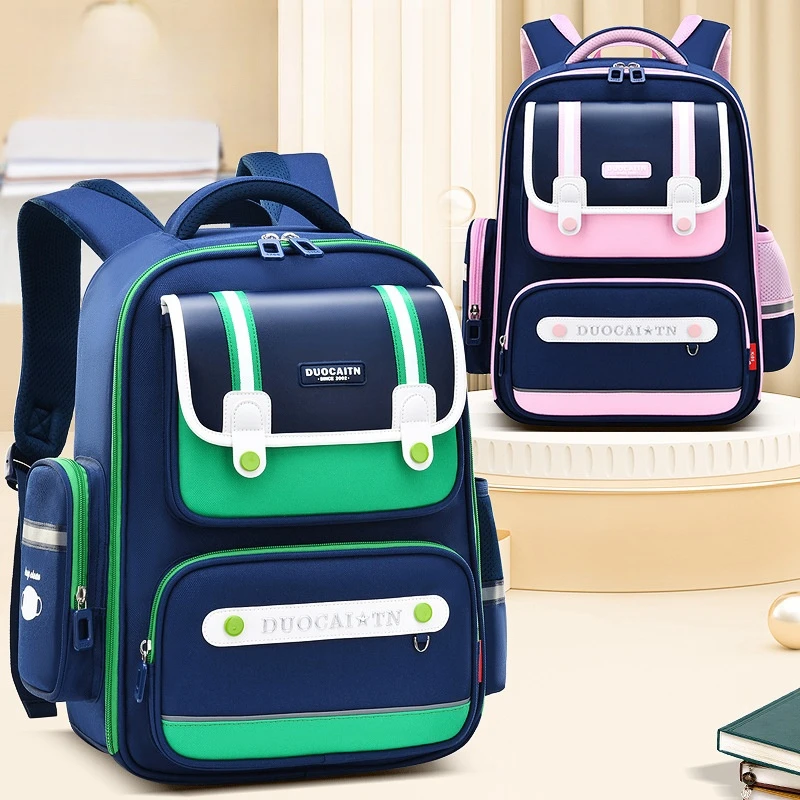 New Primary School Children British Style Shoulders Backpack 1-6 Grades Boys and Girls Large Capacity Multi-Compartment Schoolba