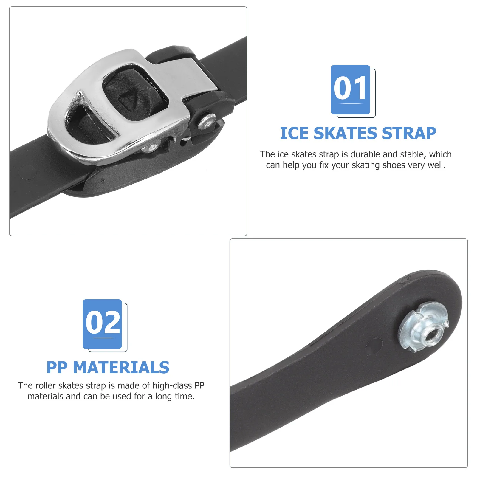 

2pcs Roller Skate Strap Durable PP Material Adjustable Buckle Skate Shoes Accessories Inline Skating Replacement Ties Shoe Leash