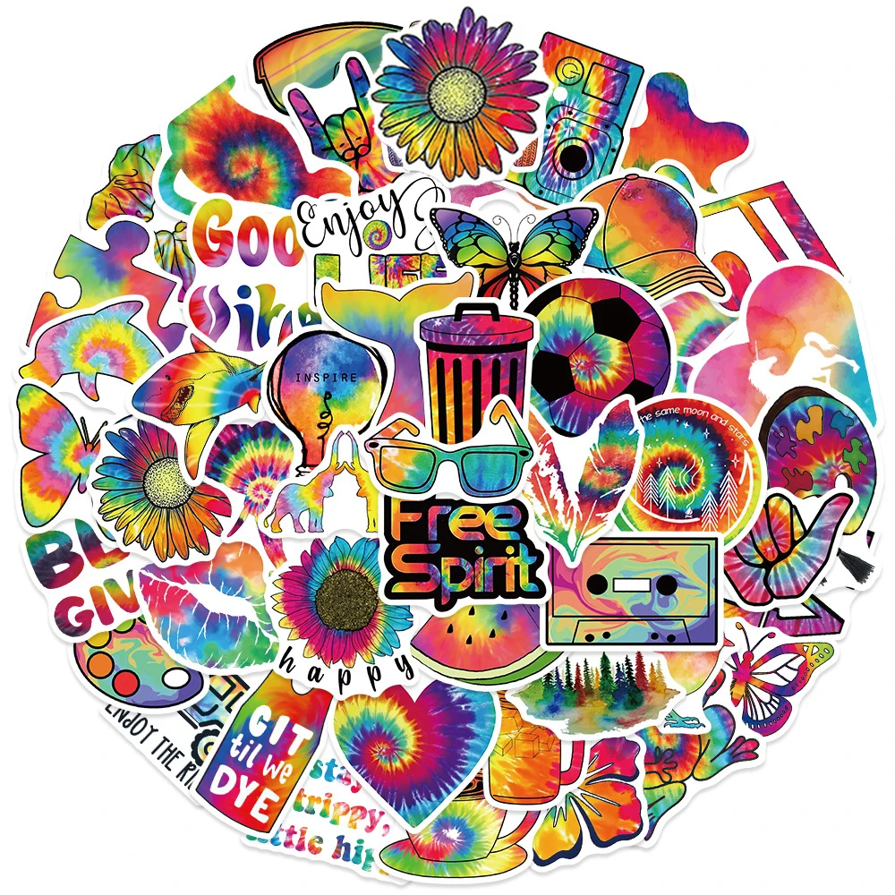 10/30/50pcs Colorful Art Pattern Graffiti Stickers Cartoon Aesthetic Sticker Decoration Luggage Notebook Phone Cool Decals Pack