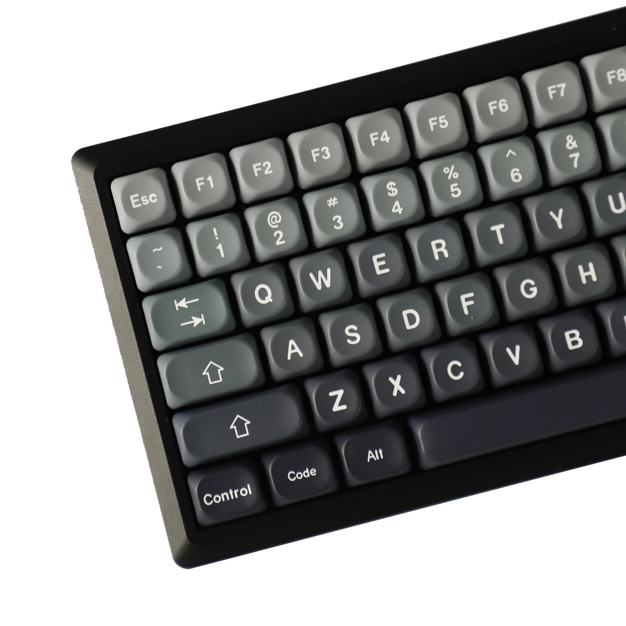 YMDK 132 Keys Gray Green Gradient PBT Dye Sub MOA Profile Custom Personalized Keycaps Top Print for MX Mechanical Keyboards