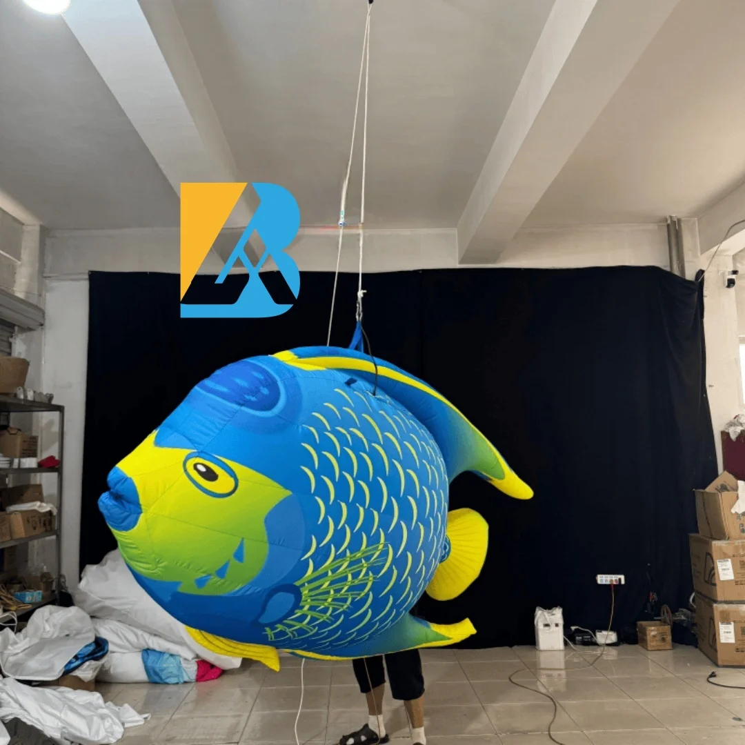 Bespoke Giant Hanging Blow up Air Fish Design for Birth Day Stage Decoration Toys