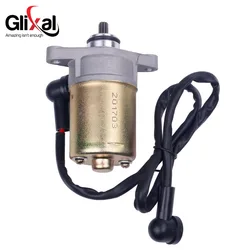 Glixal GY6 49cc 50cc 80cc 100cc Electric Starter Motor with Wire for 4-stroke QMB139 13QMB Scooter Moped ATV Go-kart Engines