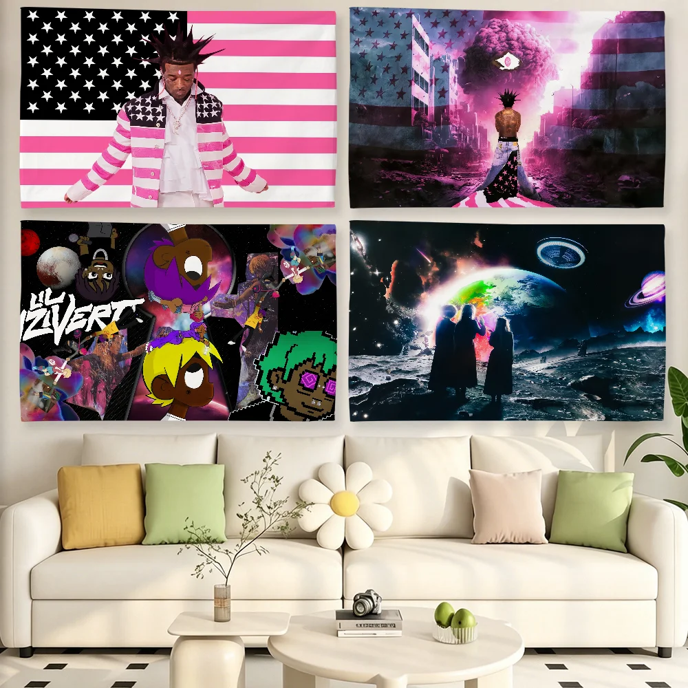 Rapper L-Lil Uzi Pink Tape flag For Living Room Home Dorm Decor Wall Outdoor Camping Party Banner Gifts